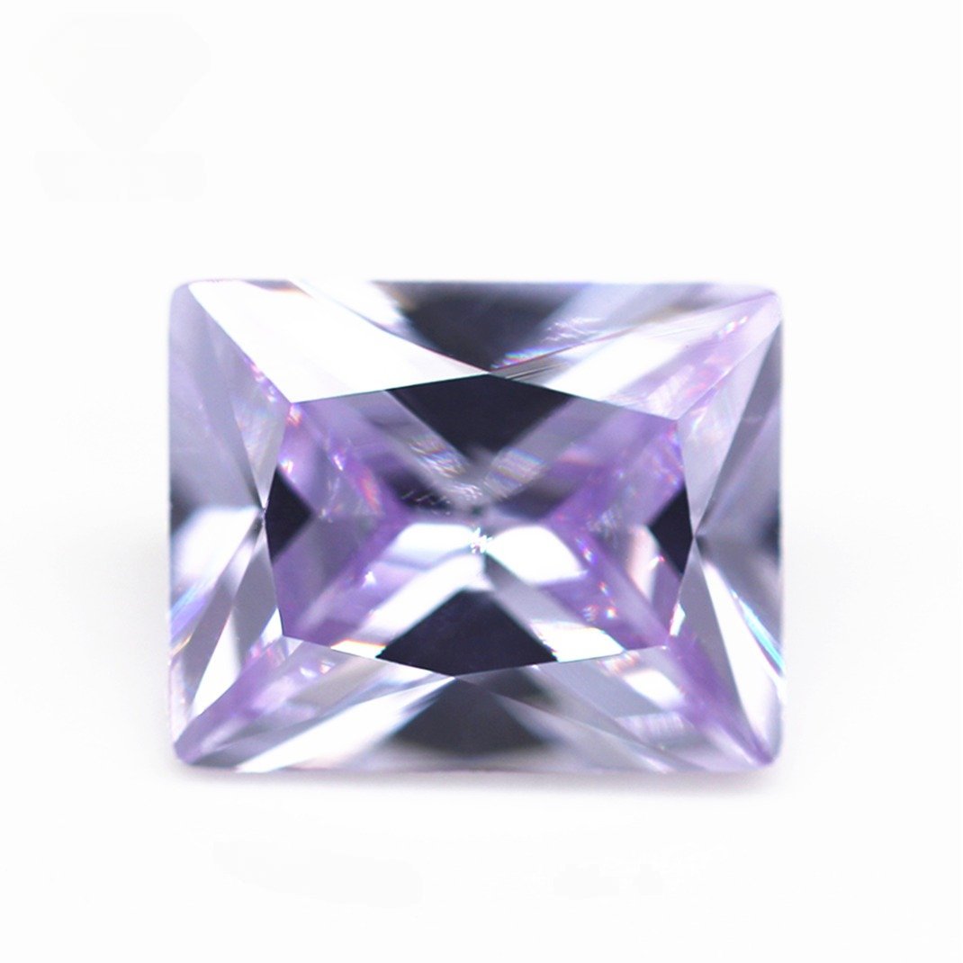 5a grade quality 3*5 13*18mm lavender baguette cut cubic zirconia loose gemstones synthetic machine cut baguette shape cz stones