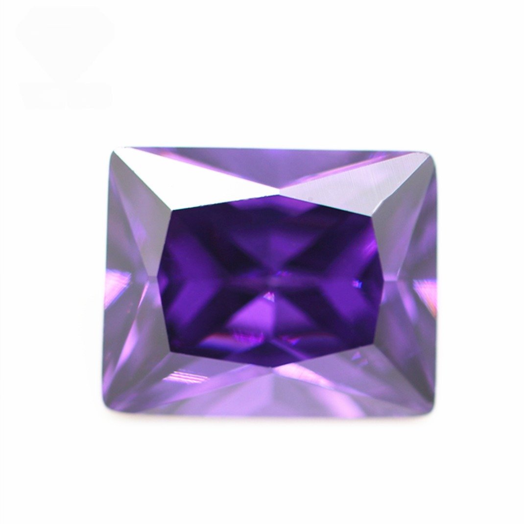 wuzhou gems 3*5 13*18mm amethyst/d amethyst baguette cut cubic zirconia gemstone artificial princess cut baguette shape cz stone