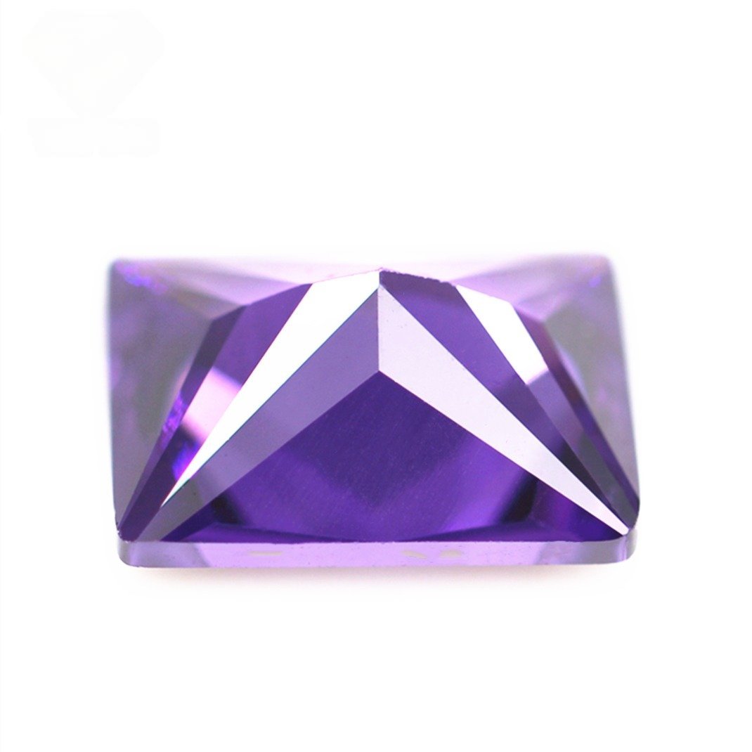 wuzhou gems 3*5 13*18mm amethyst/d amethyst baguette cut cubic zirconia gemstone artificial princess cut baguette shape cz stone