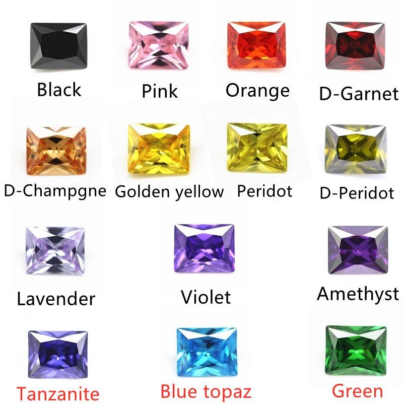 5a grade 3*5 10*14mm machine cut baguette shape white color cubic zirconia gemstones synthetic baguette shape step cut cz stones