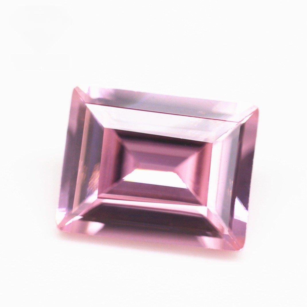 5a grade 3*5mm 10*14mm pink machine cut baguette cut cubic zirconia loose gemstones synthetic baguette shape step cut cz stones