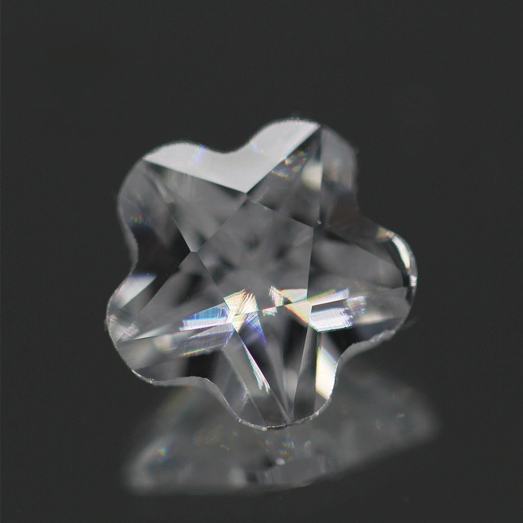 5a grade 3*3mm 12*12mm white color flower machine cut cubic zirconia loose gemstones synthetic flower shape cz zirconia stones