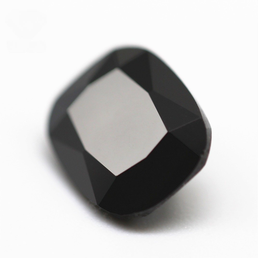 wuzhou factory sale black color faceted cut long cushion shape cubic zirconia loose gemstone synthetic long cushion cut cz stone