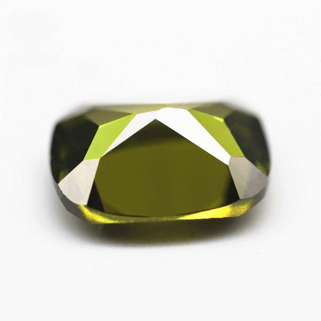 5a quality peridot/d peridot long cushion cut cubic zirconia loose gemstones synthetic brilliant cut long cushion shape cz stone