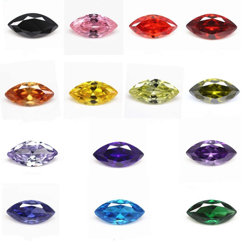 1.5*3mm 8*16mm white and multi color marquise cut cubic zirconia loose gemstones synthetic faceted cut marquise shape cz stones