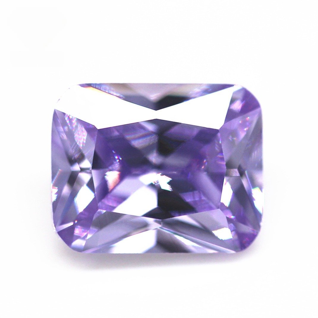 5a high quality 3*5 13*18mm octagon shape machine cut lavender cubic zirconia gemstones synthetic octagon machine cut cz stones