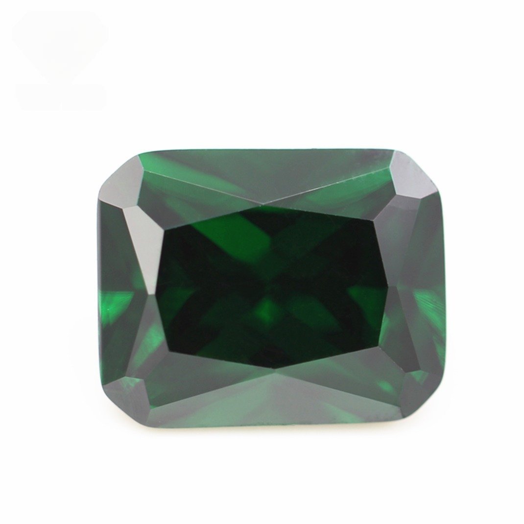 3*5mm 10*14mm octagon cut emerald green/dark green cubic zirconia loose gemstones synthetic diamond cut octagon shape cz stones