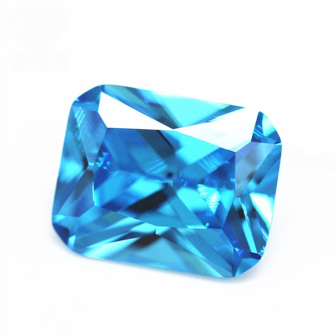 3*5 10*14mm aquamarine/aqua blue/blue topaz octagon cut cubic zirconia gemstones artificial machine cut octagon shape cz stones