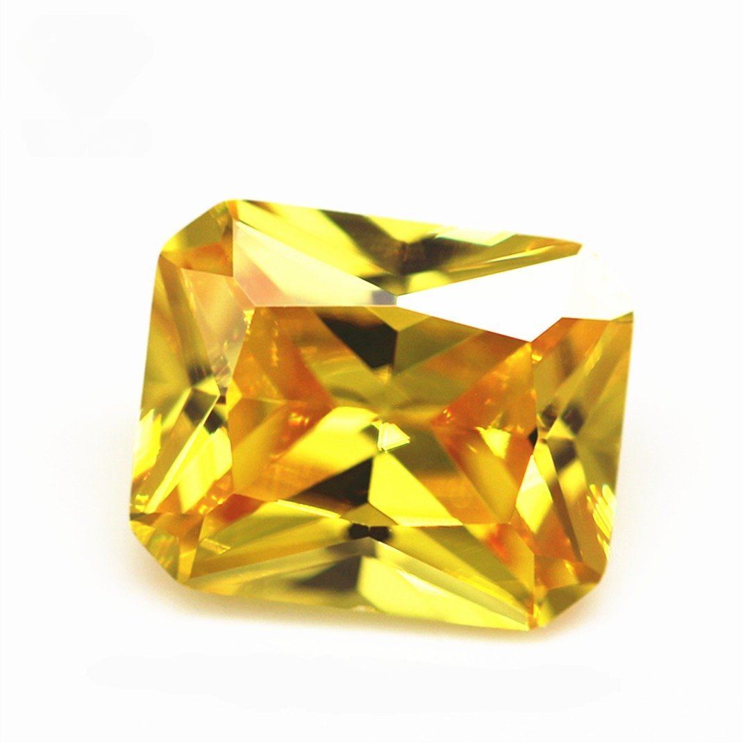 5a grade 3*5 13*18mm octagon shape princess cut golden yellow cubic zirconia loose gemstones synthetic octagon shape cz stones