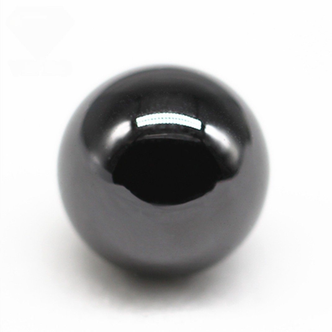 3.0mm 12mm round beads black cubic zirconia loose gemstones synthetic round ball shape cz stones sphere with hole for bracelet