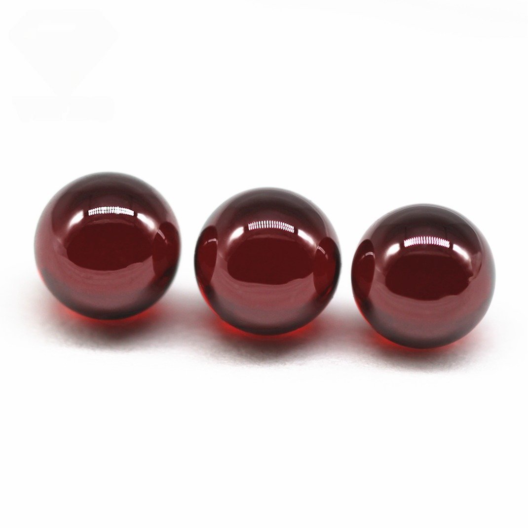3 12mm round beads garnet/dark garnet cubic zirconia loose gemstones synthetic round ball shape cz stones with hole for bracelet