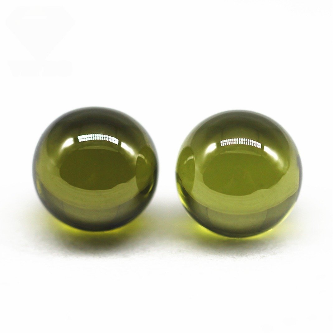 round beads peridot/dark peridot cubic zirconia loose gems synthetic round ball shape cz stone beads sphere shape with hole gems