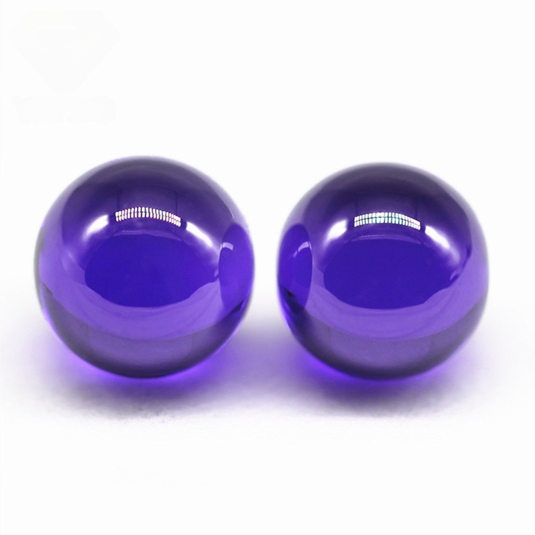 3 12mm round beads violet/dark violet cubic zirconia loose gemstones synthetic round ball shape cz stones with hole for bracelet