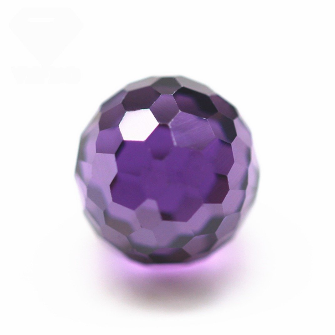 3mm 12mm round faceted beads amethyst/d amethyst cubic zirconia loose gems synthetic faceted ball cz beads stone with drill hole