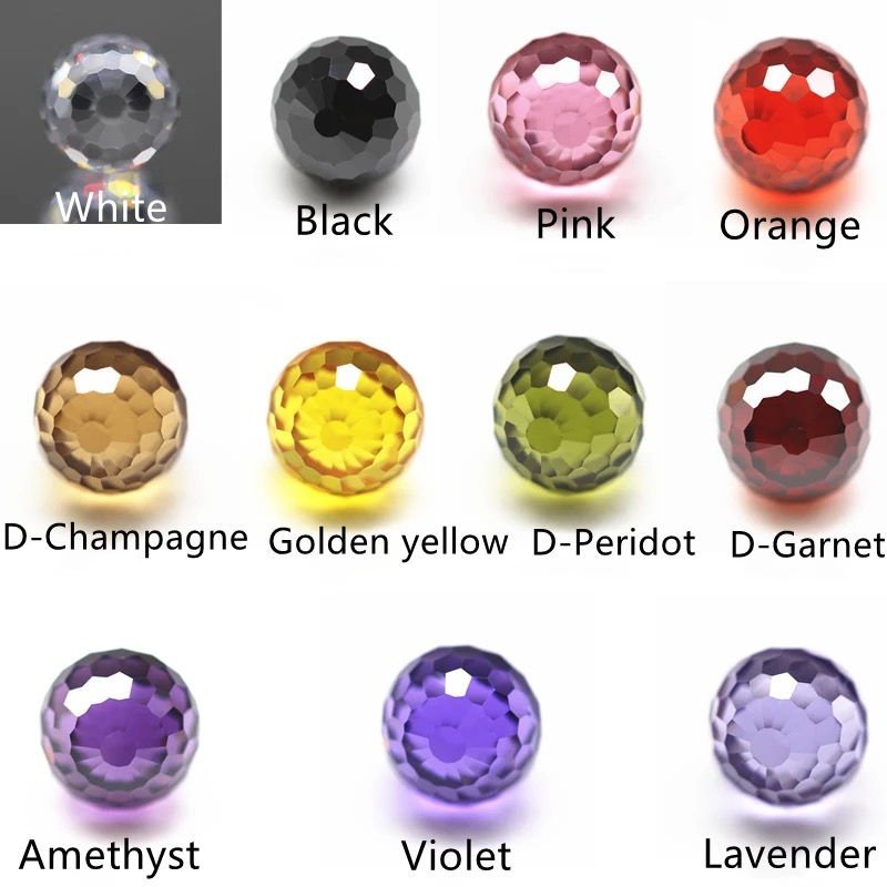 3 12mm round faceted beads multi color cubic zirconia loose gems synthetic faceted ball beads cz stone drill hole for bracelet