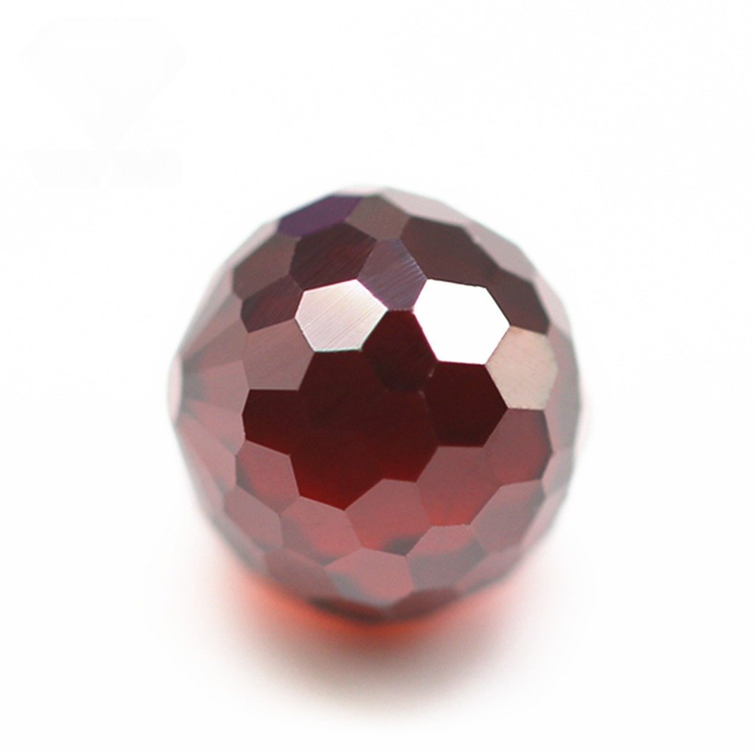 3mm 12mm round faceted beads garnet/d garnet cubic zirconia beads gems synthetic faceted ball cz stones drill hole for bracelet
