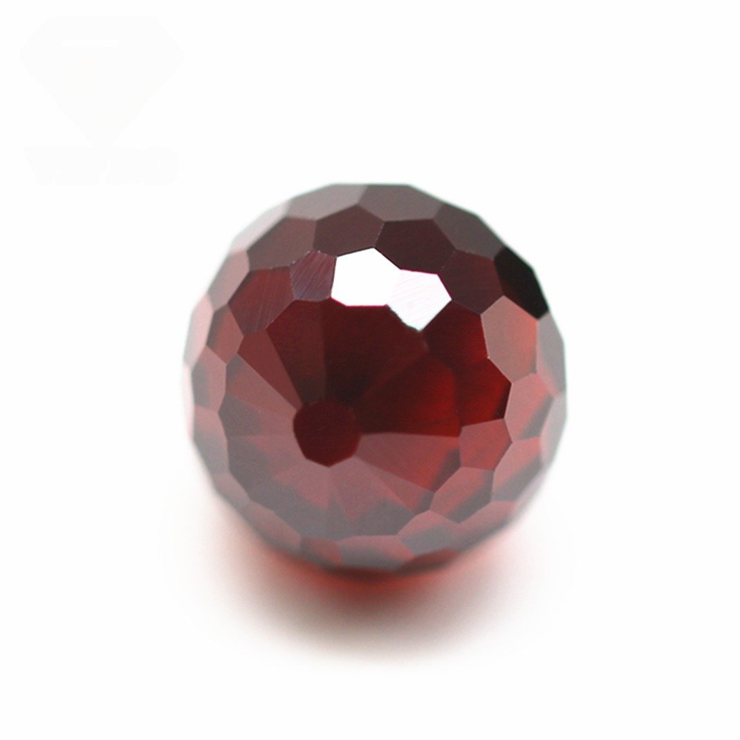 3mm 12mm round faceted beads garnet/d garnet cubic zirconia beads gems synthetic faceted ball cz stones drill hole for bracelet