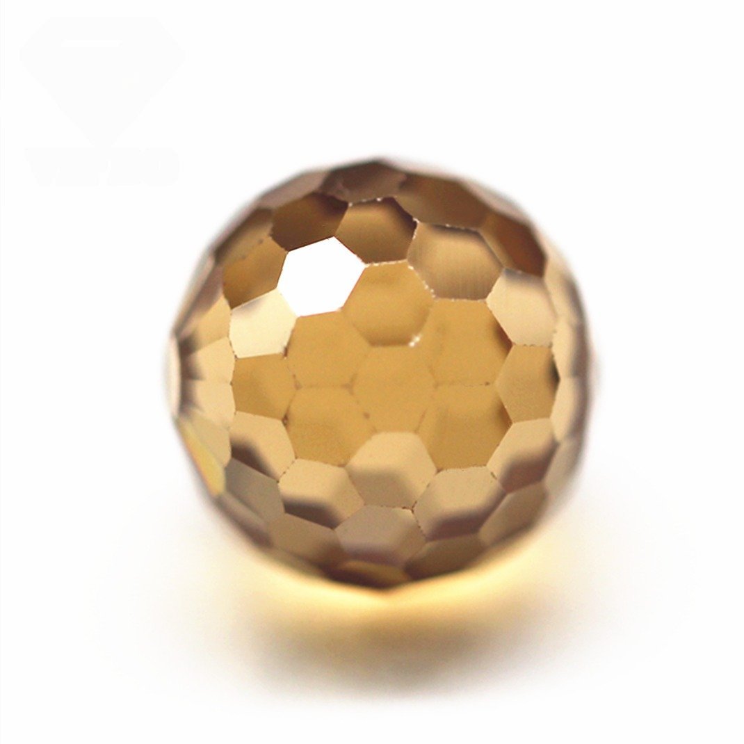 3mm 12mm round faceted beads champagne/d champagne cubic zirconia loose gems synthetic faceted ball beads cz stones drill hole
