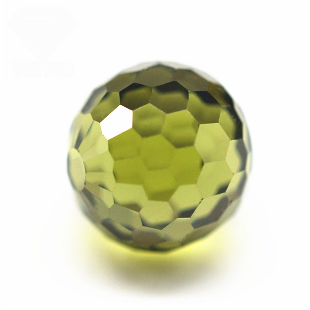 3mm 12mm round faceted cut beads peridot/d peridot cubic zirconia beads gems synthetic sphere shape faceted ball beads cz stones
