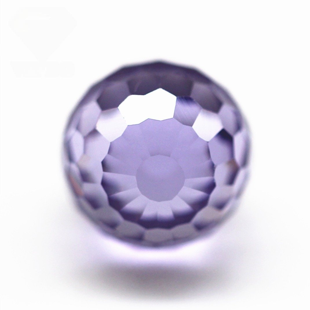 3a grade quality 3mm 12mm round faceted beads lavender cubic zirconia gemstones synthetic faceted ball cz beads stones with hole