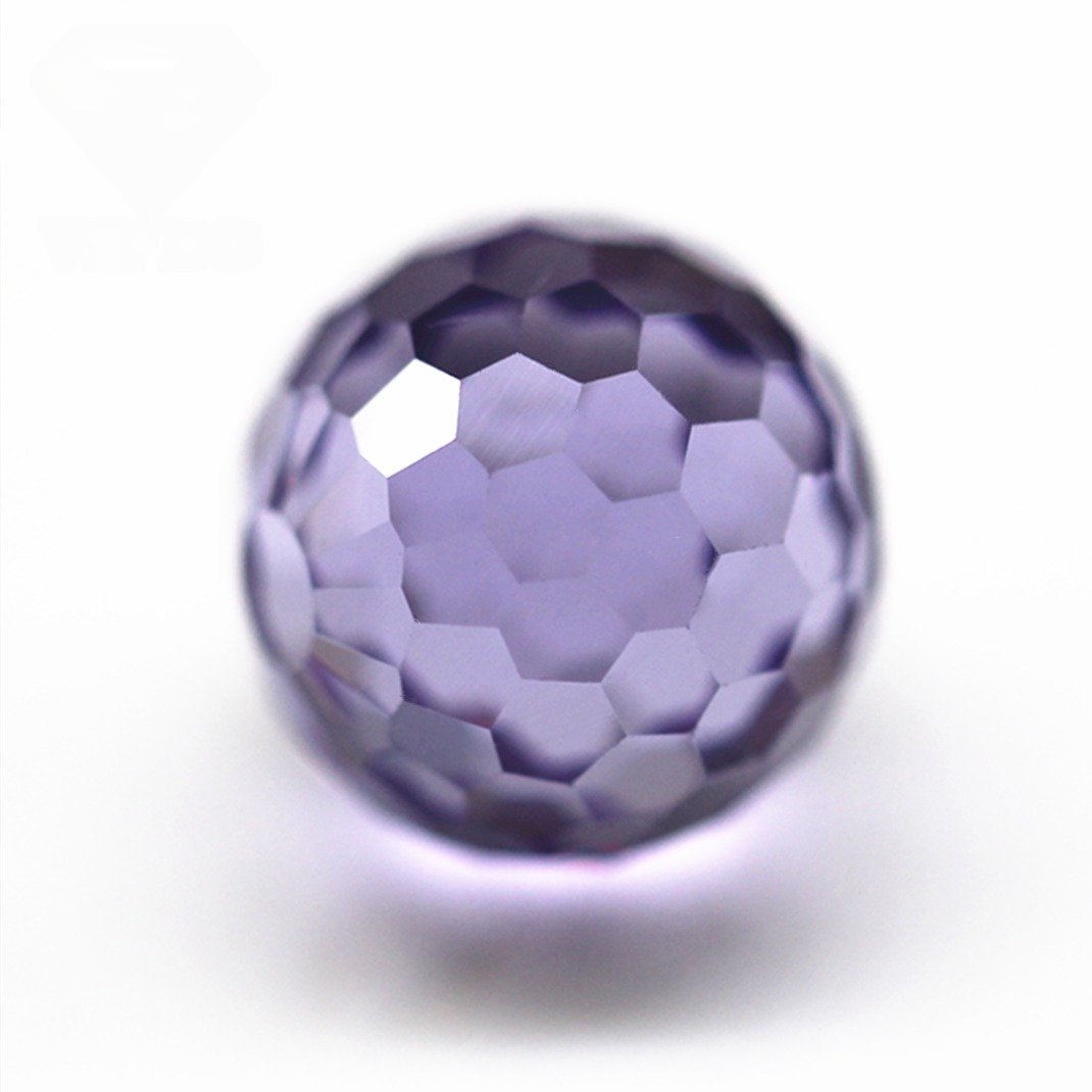 3a grade quality 3mm 12mm round faceted beads lavender cubic zirconia gemstones synthetic faceted ball cz beads stones with hole