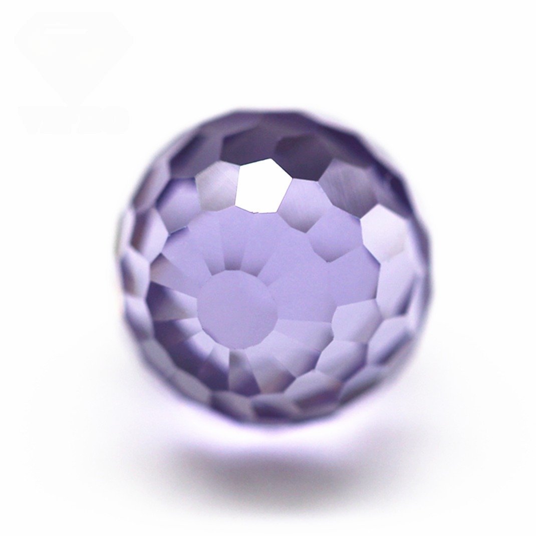 3a grade quality 3mm 12mm round faceted beads lavender cubic zirconia gemstones synthetic faceted ball cz beads stones with hole