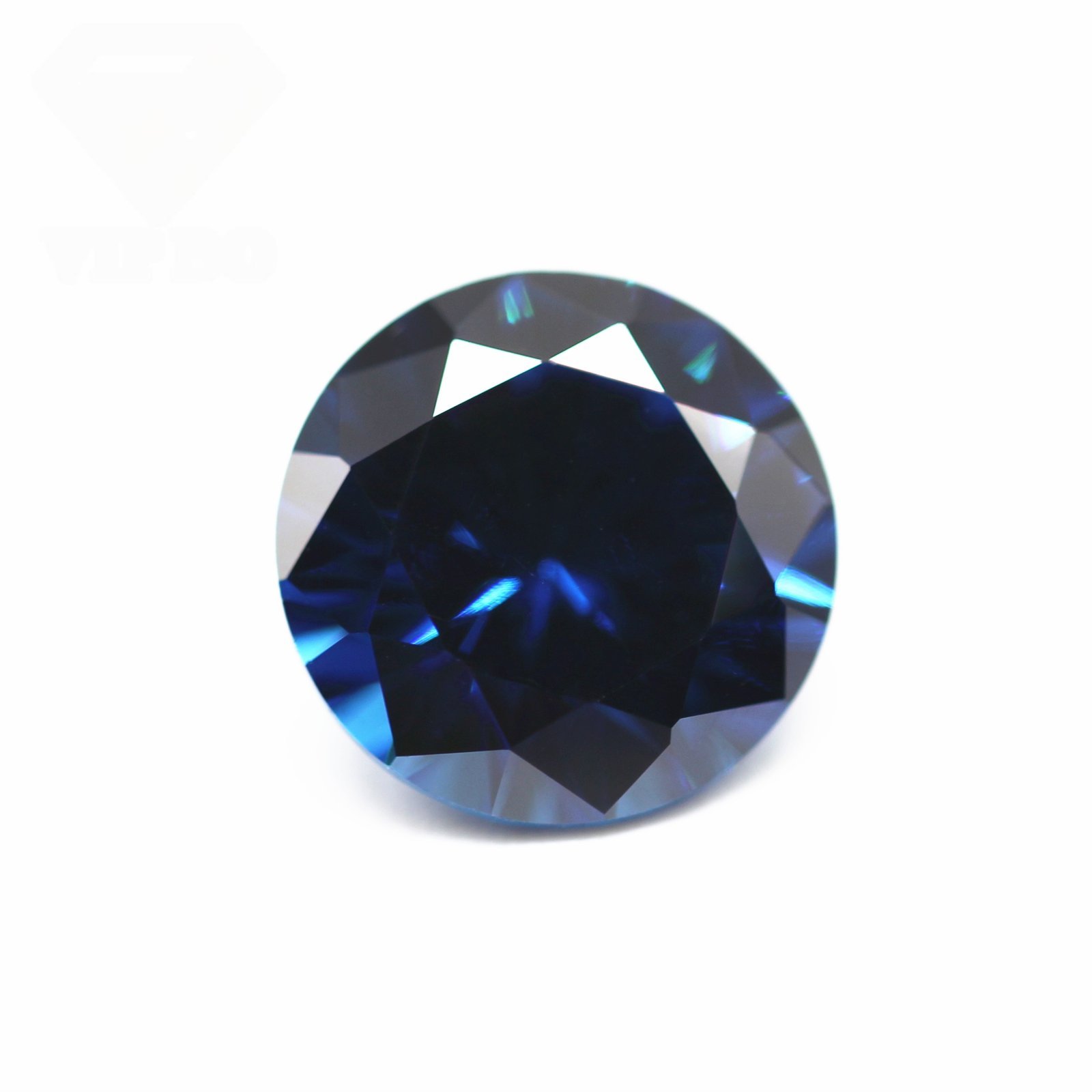 wuzhou cubic zirconia 0.8mm 12mm 5a quality round machine cut sapphire blue cubic zirconia loose gemstones synthetic cz stones
