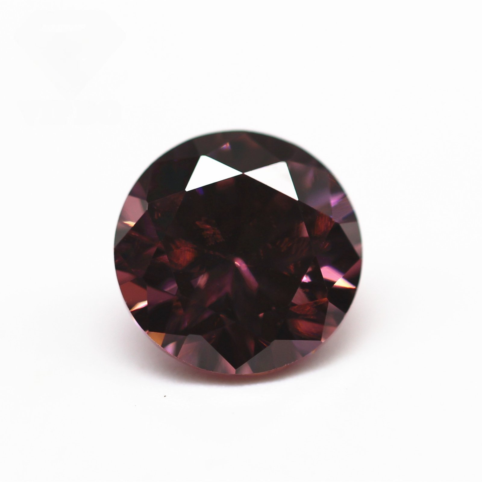 wuzhou cz 0.8mm 12mm round brilliant cut light rhodolite/rhodolite 5a quality 8 hearts 8 arrows cubic zirconia loose gemstones