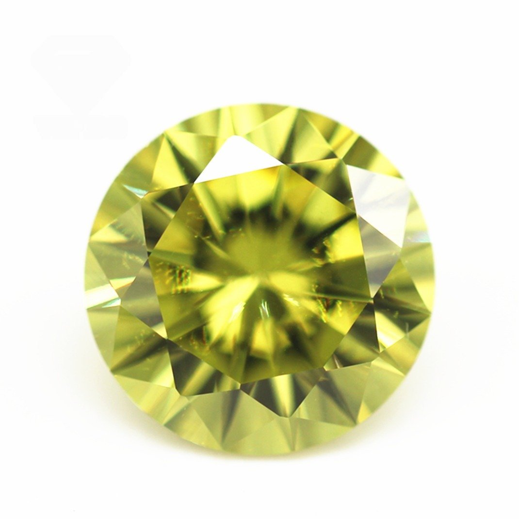 wuzhou gems wholesale 0.8mm 20mm round shape diamond cut olive cubic zirconia loose gemstones synthetic round cut cz stones