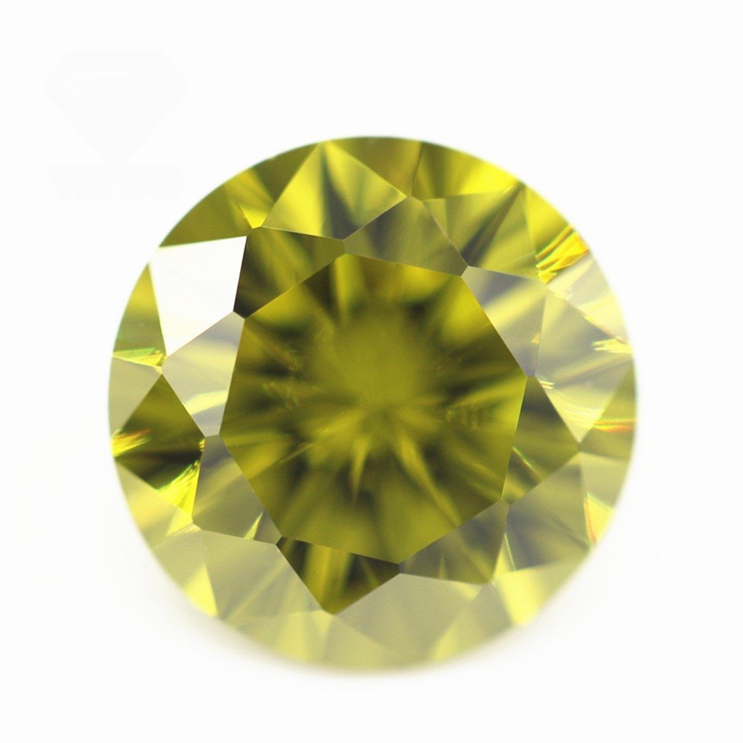low price factory wholesale 5a quality 0.8mm 20mm round cut peridot/dark peridot cubic zirconia loose gems artificial cz stones