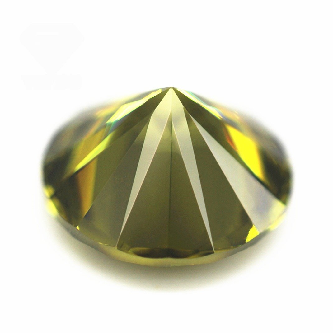 low price factory wholesale 5a quality 0.8mm 20mm round cut peridot/dark peridot cubic zirconia loose gems artificial cz stones