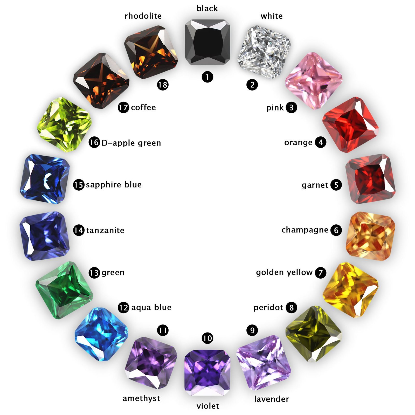 wuzhou cubic zirconia 3*3 12*12mm princess cut light rhodolite/rhodolite cubic zirconia gemstone synthetic square cz zircon gems