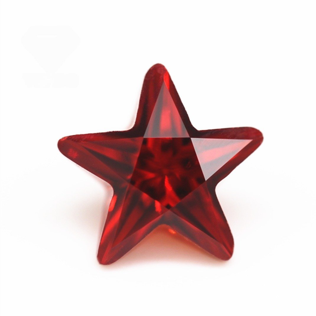 3*3 12*12mm white and multi color five pointed star cut cubic zirconia loose gemstones synthetic faceted cut star shape cz stone