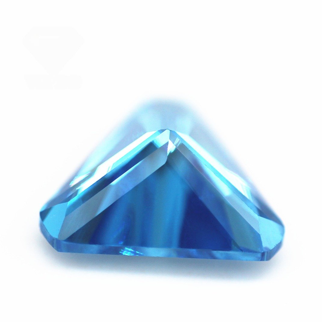 triangle cut corner aqua blue/blue topaz cubic zirconia loose gemstones synthetic faceted cut triangle corner shape cz stones