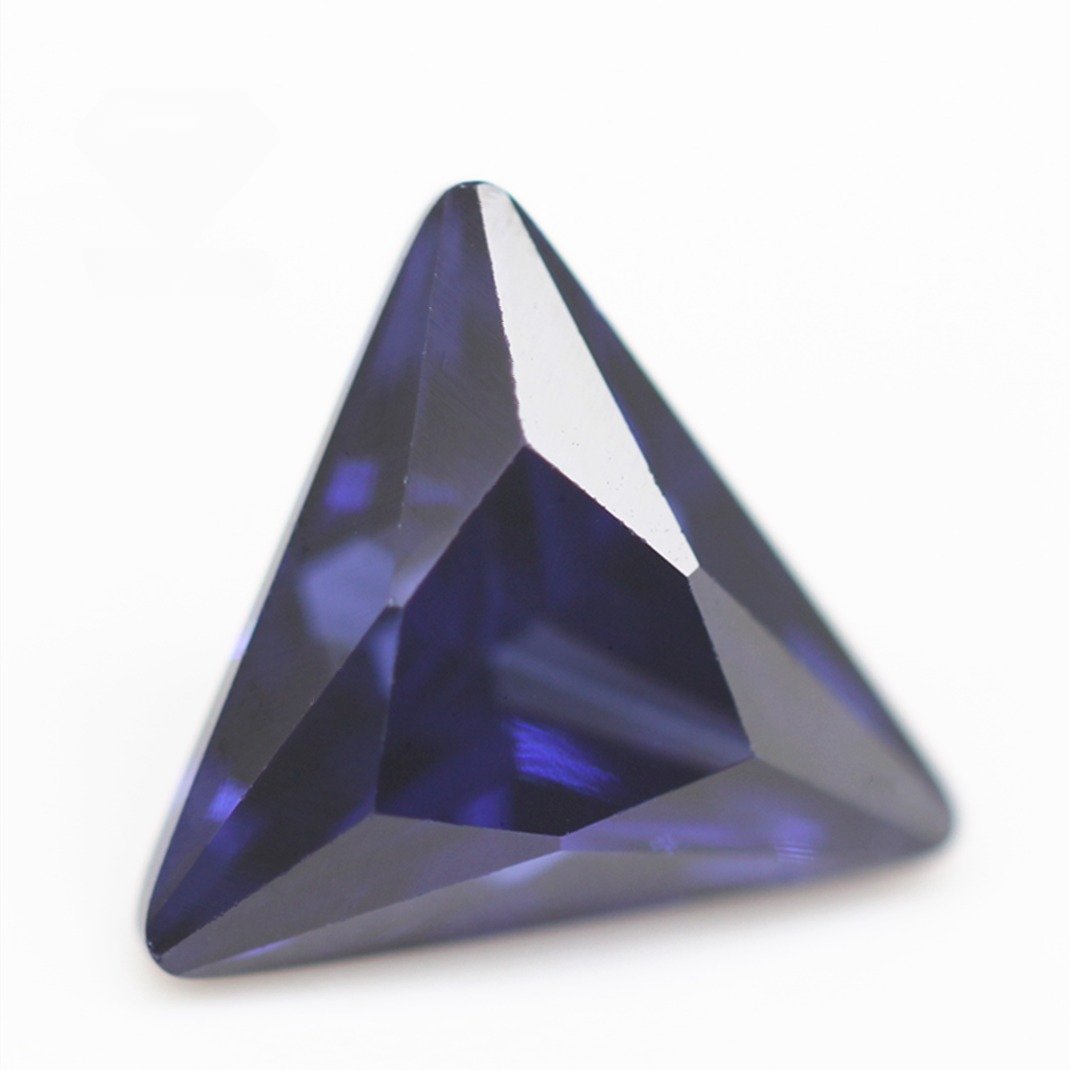 5a grade l tanzanite/tanzanite triangle cut cubic zirconia loose gemstones synthetic faceted cut triangle shape cz zircon stones