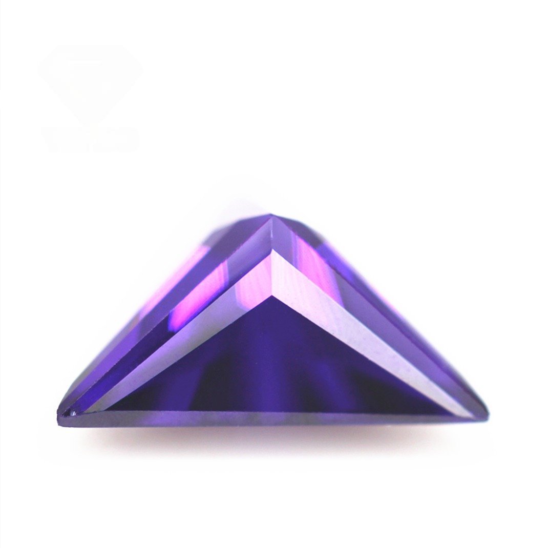 3*3 12*12mm violet/dark violet triangle cut cubic zirconia loose gemstone synthetic diamond cut triangle shape cz zirconia stone
