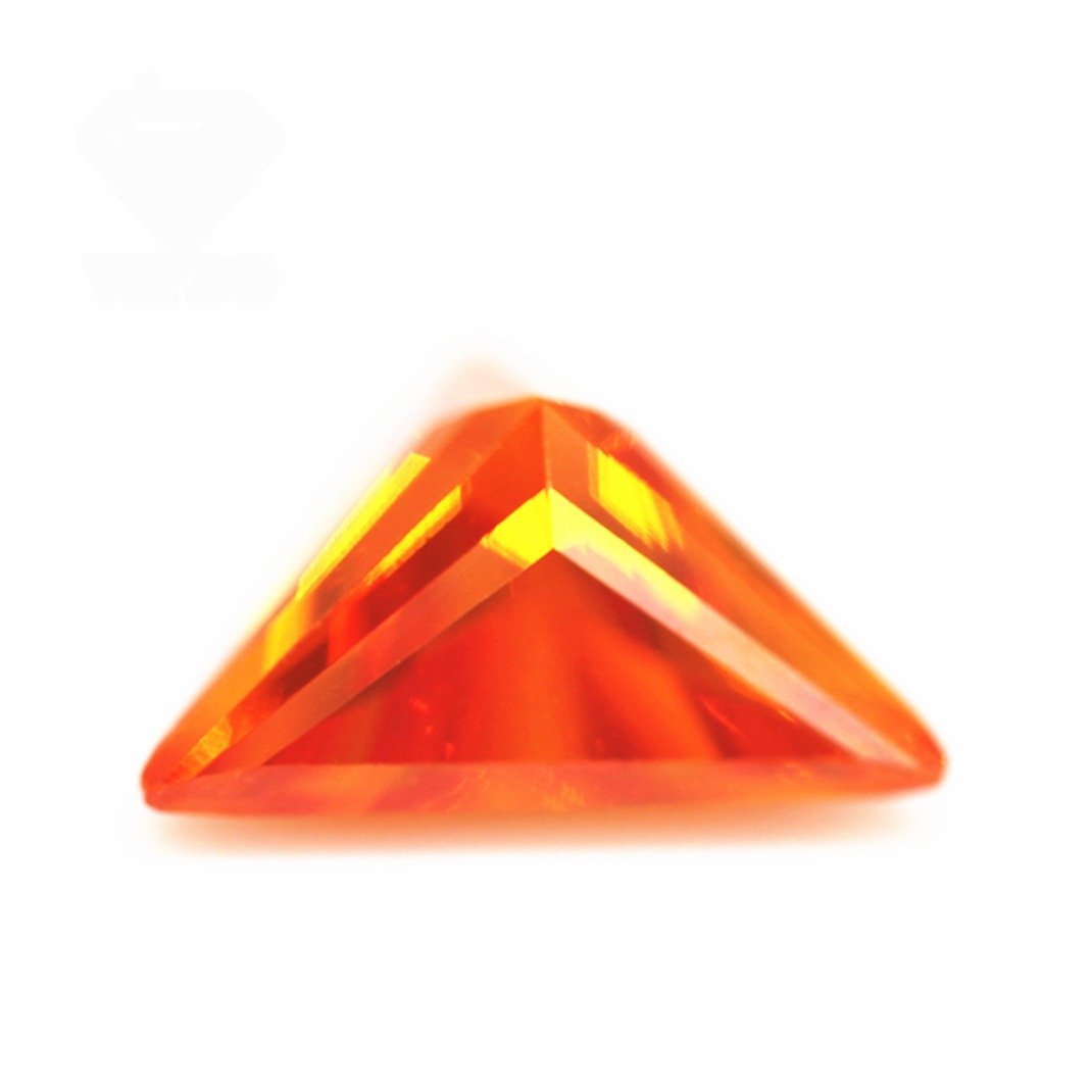 3*3mm 12*12mm orange/orange red triangle cut cubic zirconia loose gemstones synthetic brilliant cut triangle shape cz stones