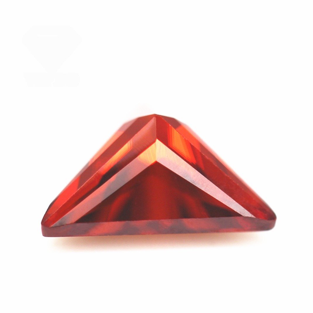 5a grade quality 3*3 12*12mm garnet/dark garnet triangle faceted cut cubic zirconia loose gems synthetic triangle shape cz stone