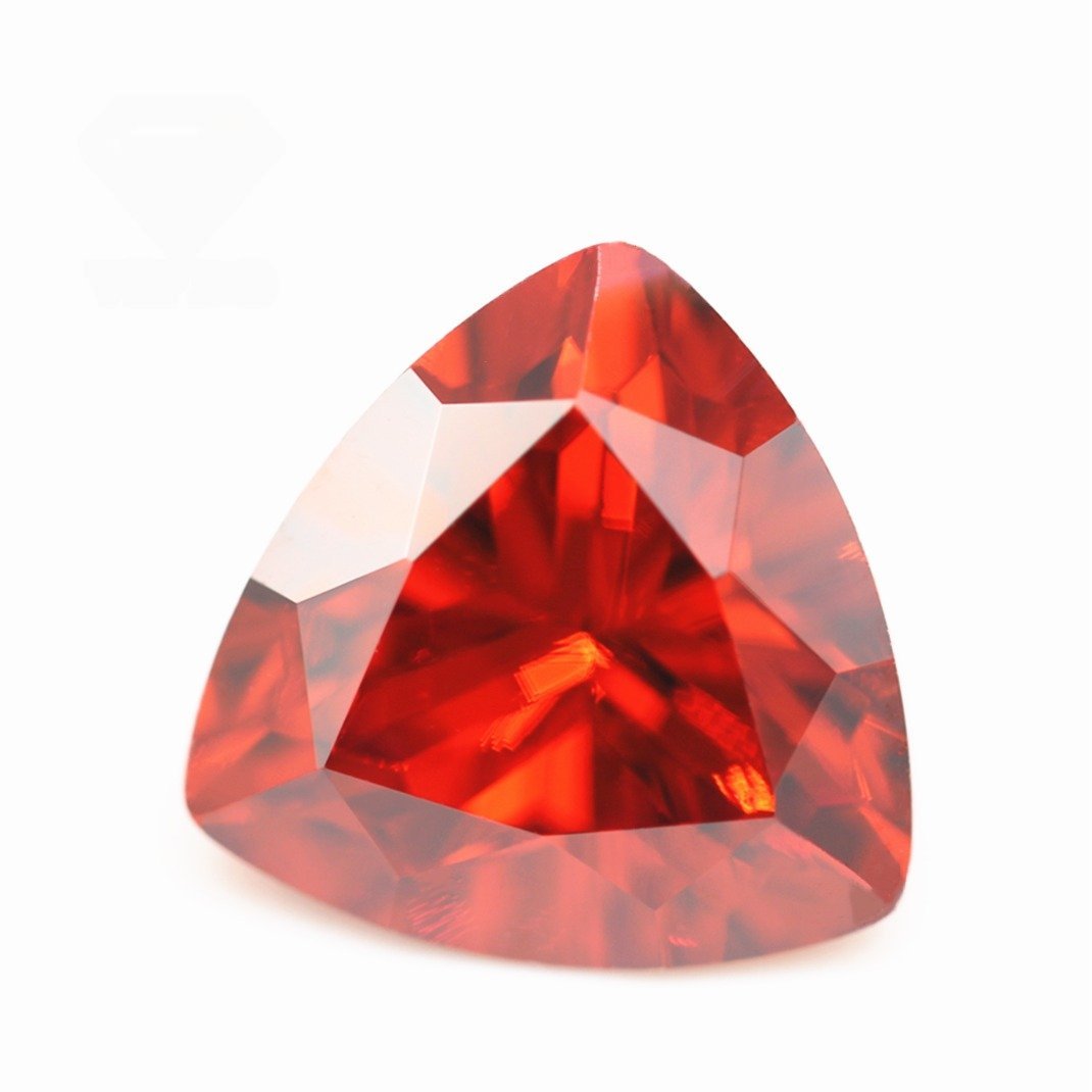3*3 12*12mm orange/orange red trillion cut cubic zirconia loose gemstones synthetic brilliant cut trillion shape cz zircon stone