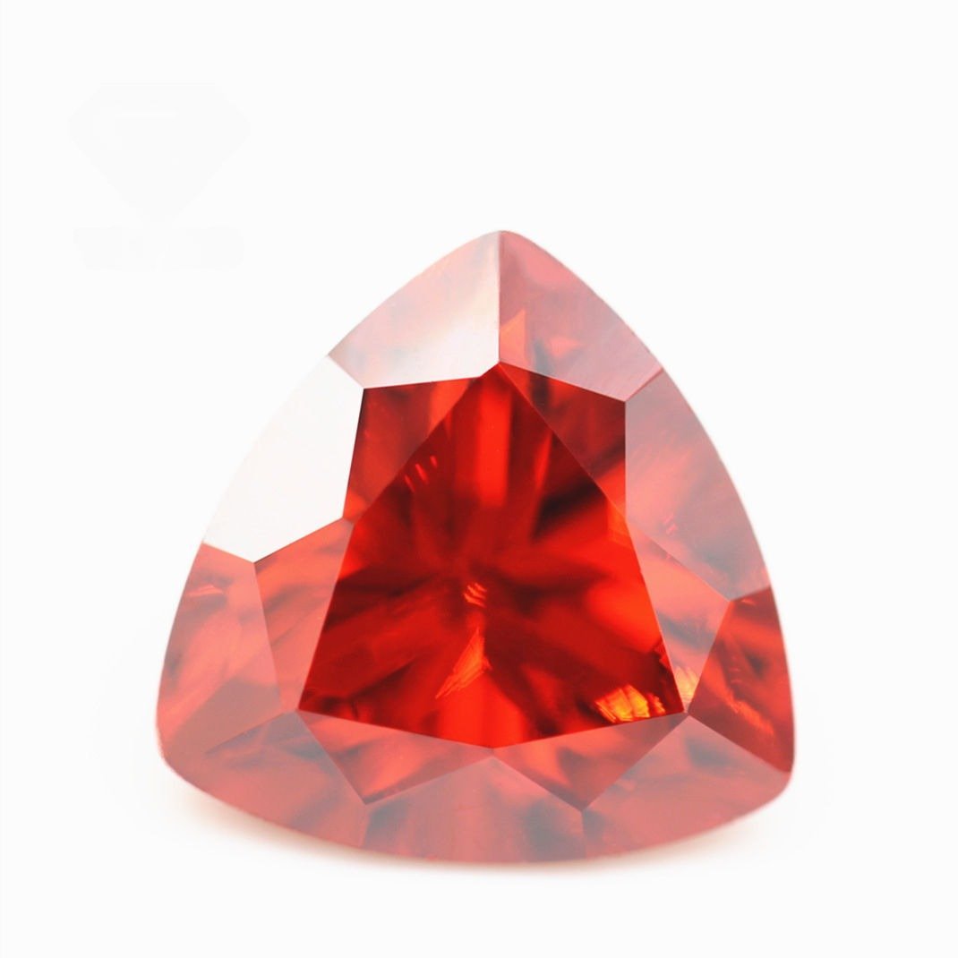 3*3 12*12mm orange/orange red trillion cut cubic zirconia loose gemstones synthetic brilliant cut trillion shape cz zircon stone