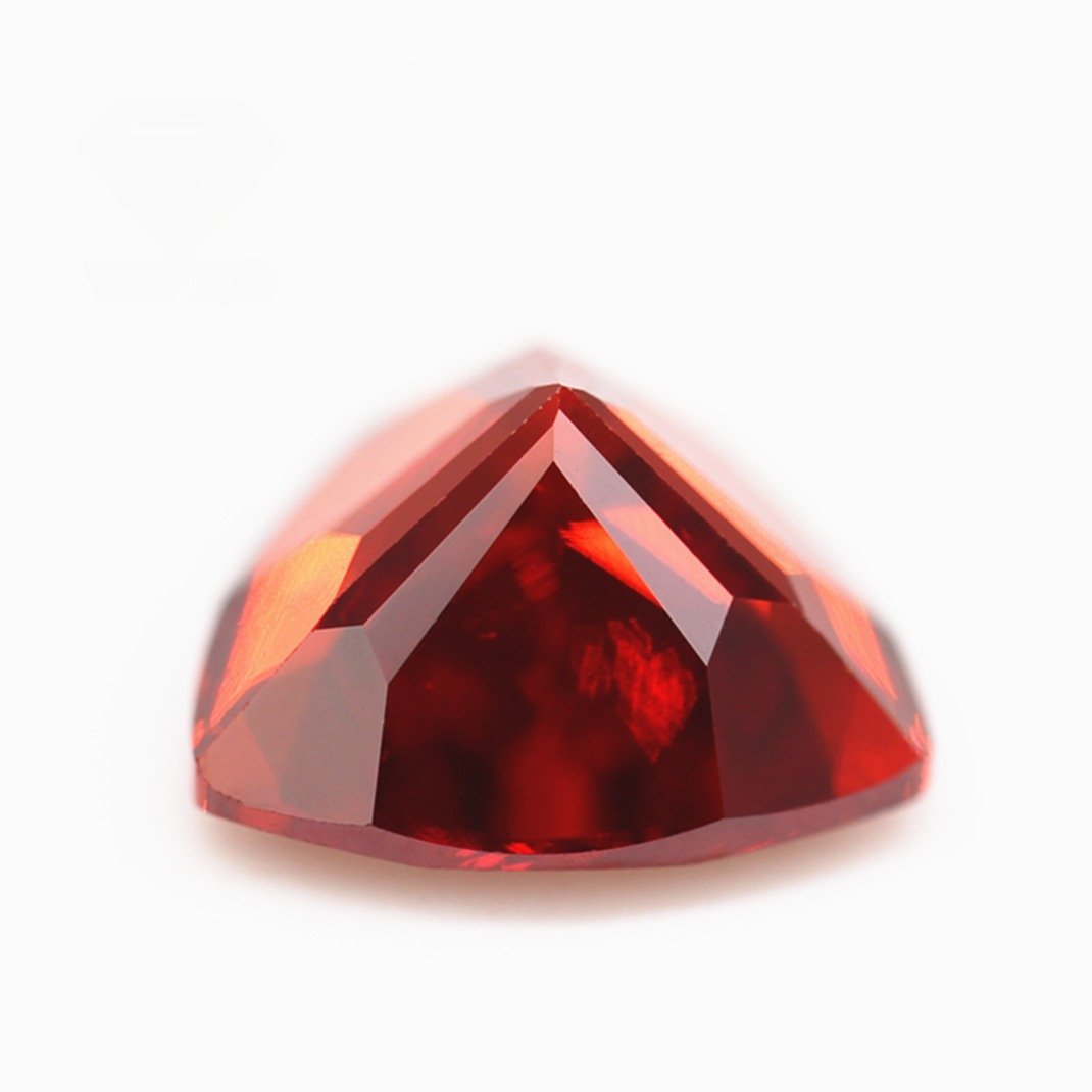 3*3 12*12mm orange/orange red trillion cut cubic zirconia loose gemstones synthetic brilliant cut trillion shape cz zircon stone