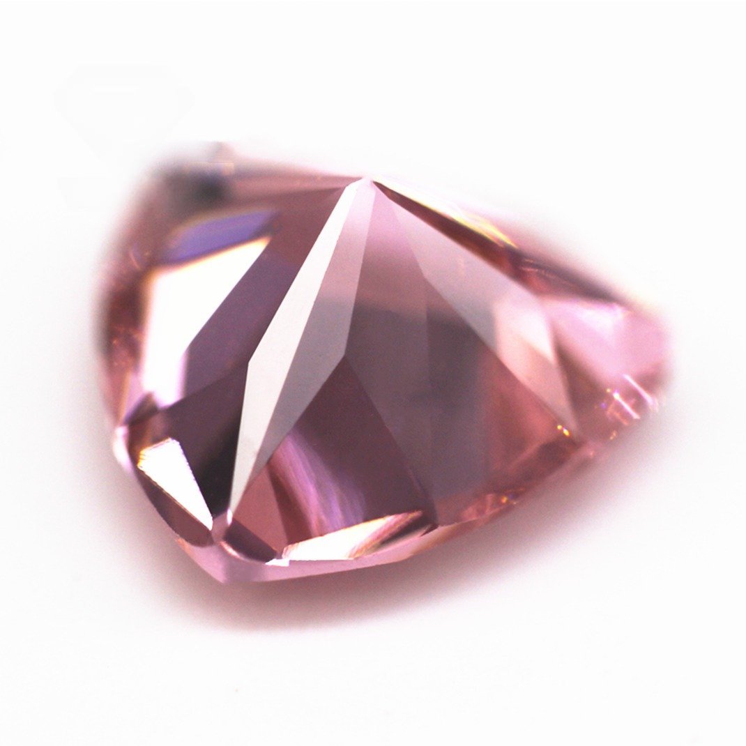 wuzhou zircon 3*3mm 12*12mm pink color machine cut trillion shape cubic zirconia loose stone synthetic trillion cut cz gemstone