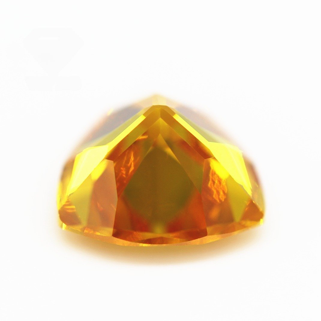 5a grade quality 3*3 12*12mm golden yellow trillion cut cubic zirconia loose gems synthetic diamond cut trillion shape cz stones