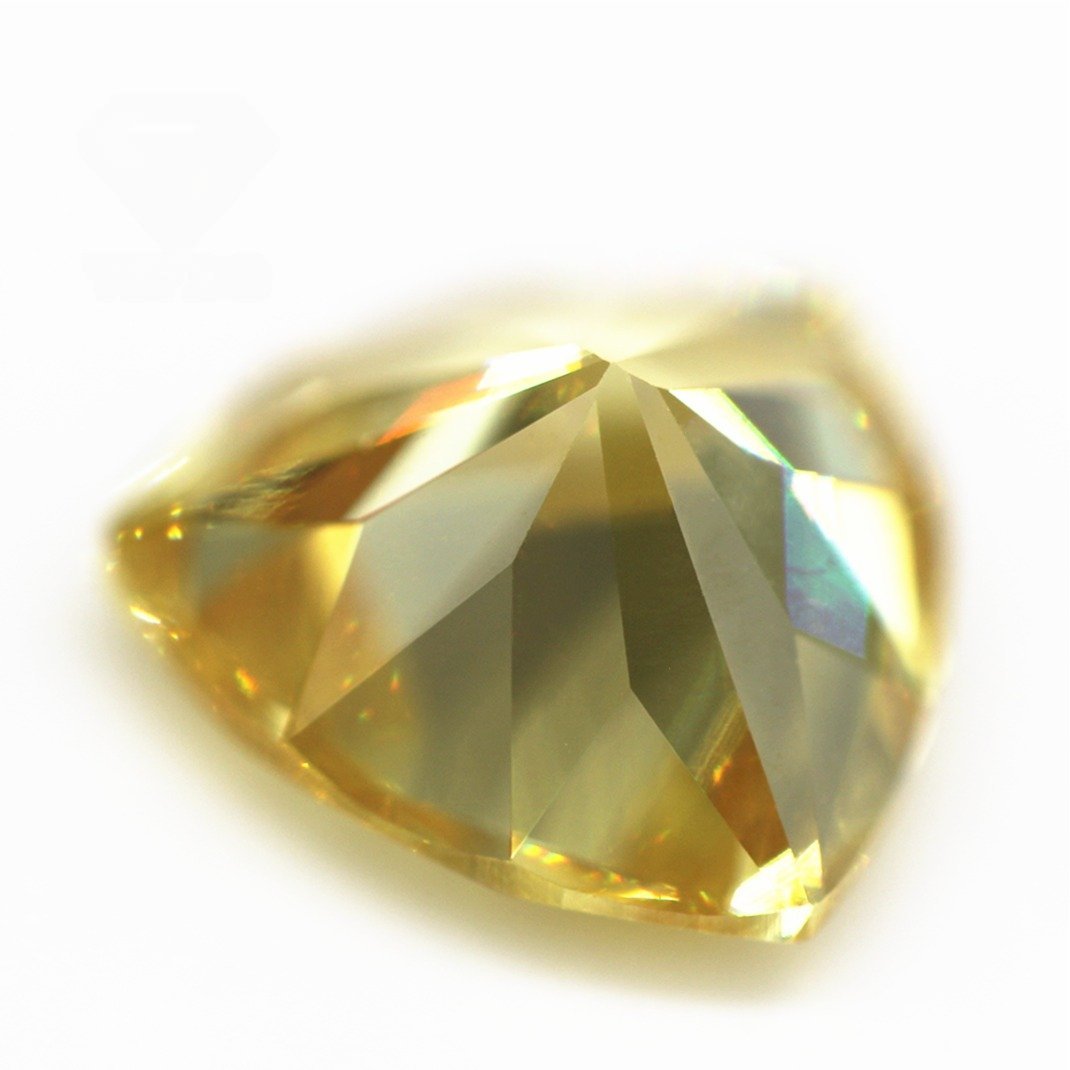 5a grade 3*3mm 12*12mm 03# lemon color faceted cut trillion shape cubic zirconia loose gems synthetic trillion cutting cz stones