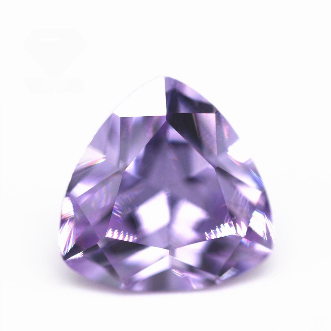 3*3mm 12*12mm lavender color trillion cut cubic zirconia loose gemstones synthetic diamond cut trillion shape cz zirconia stones