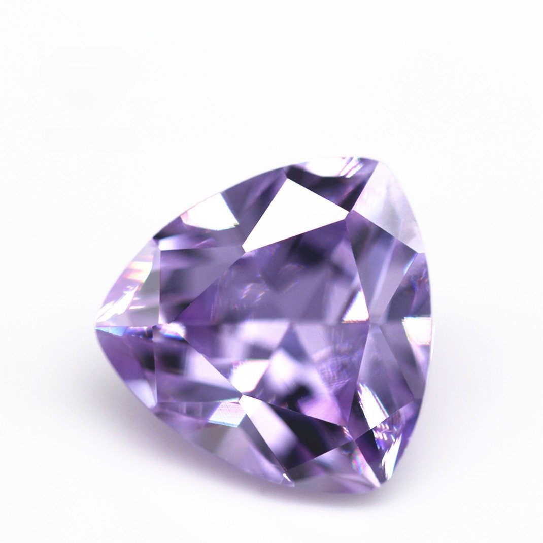 3*3mm 12*12mm lavender color trillion cut cubic zirconia loose gemstones synthetic diamond cut trillion shape cz zirconia stones