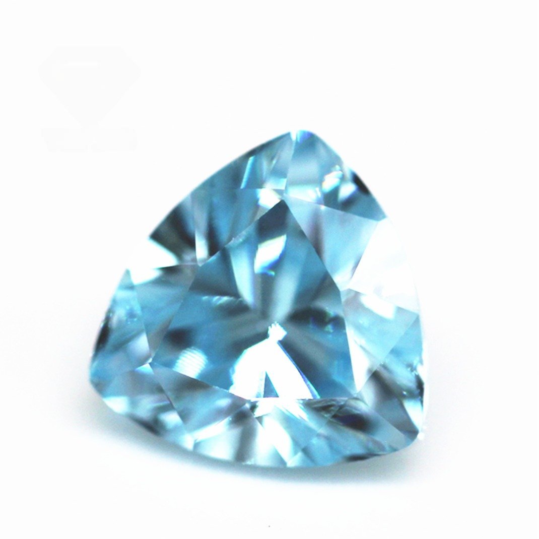 5a grade 3*3 12*12mm faceted cut trillion shape aquamarine color cubic zirconia loose gemstones synthetic trillion cut cz stones