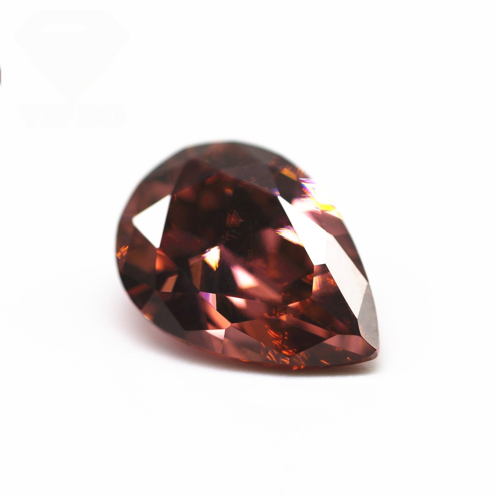 5a grade quality 2*3 10*14mm pear cut coffee/d coffee cubic zirconia loose gemstones synthetic faceted cut pear shape cz stones