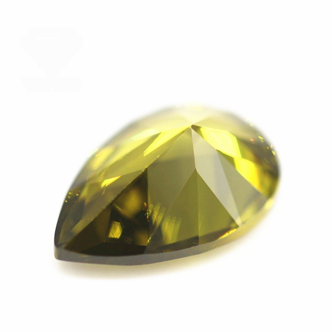 5a grade 2*3mm 10*14mm pear cut peridot/dark peridot cubic zirconia loose gemstones synthetic faceted cut pear shape cz stones