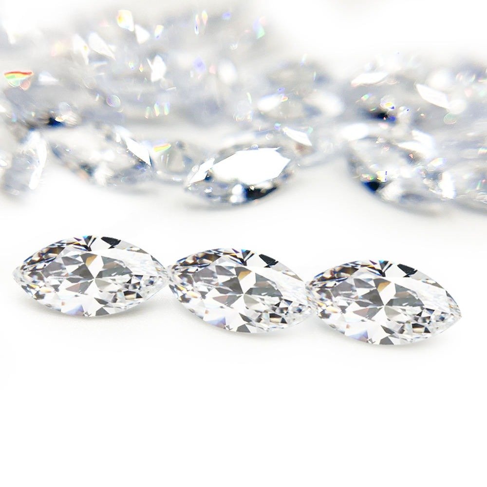 factory direct sale marquise shape zircon stone best price white color loose gemstone cz cubic zirconia
